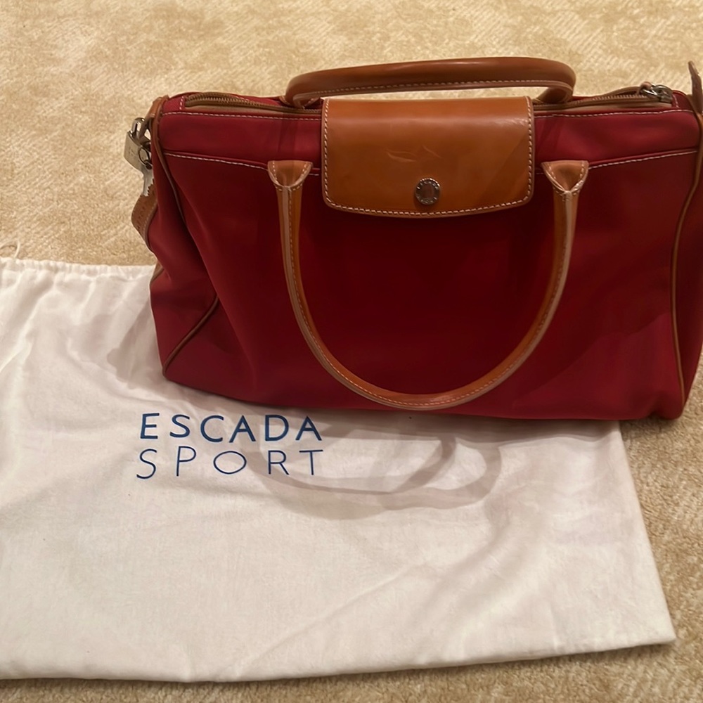 Escada Sport Handbag with Leather and Canvas